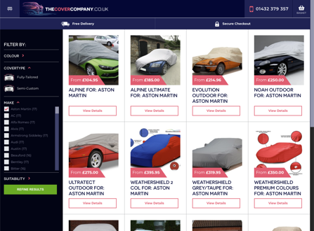 Product Listings Filtered